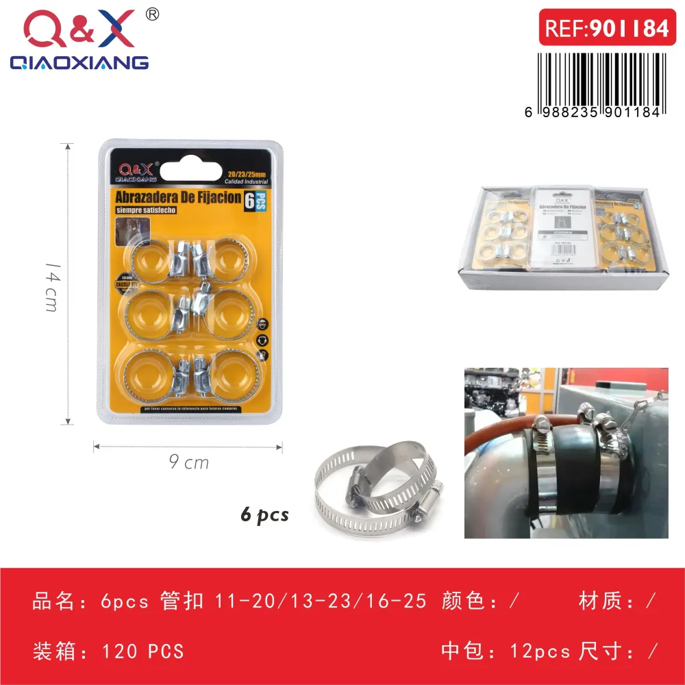 Set 6 pcs abrazaderas 11-20 / 13-23 / 16-25 mm Q&X