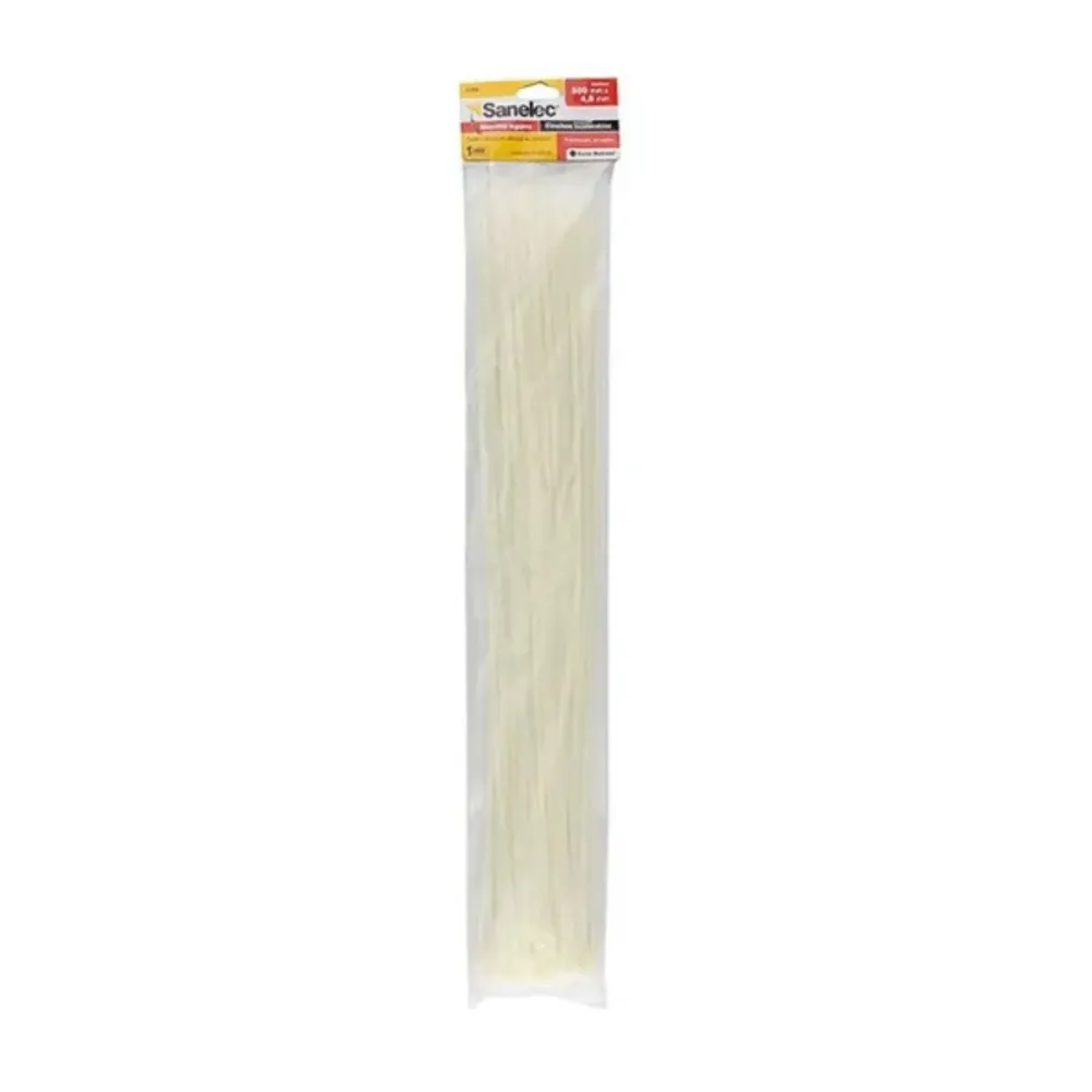 50pzs Cinchos Plastico Sanelec Color Natural 4.8 mm X 500 mm