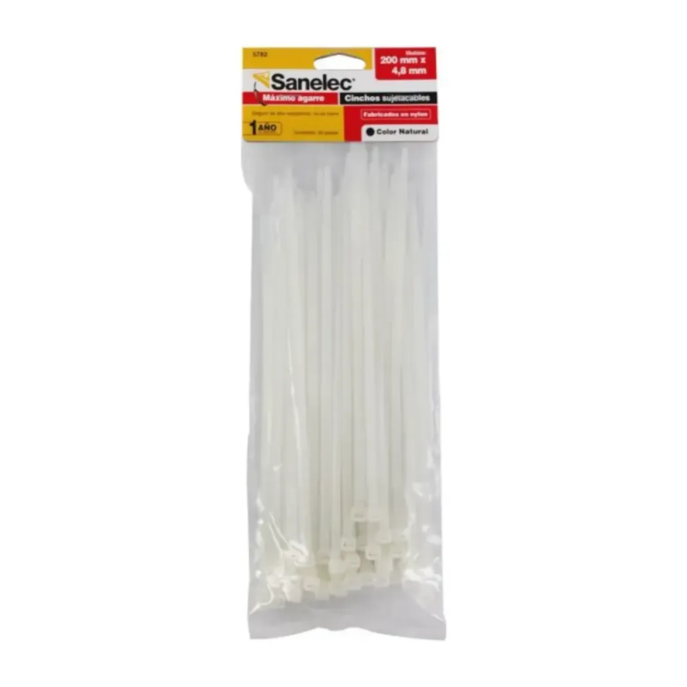 50 piezas Cinchos plásticos 4.8 x 200 mm Santul
