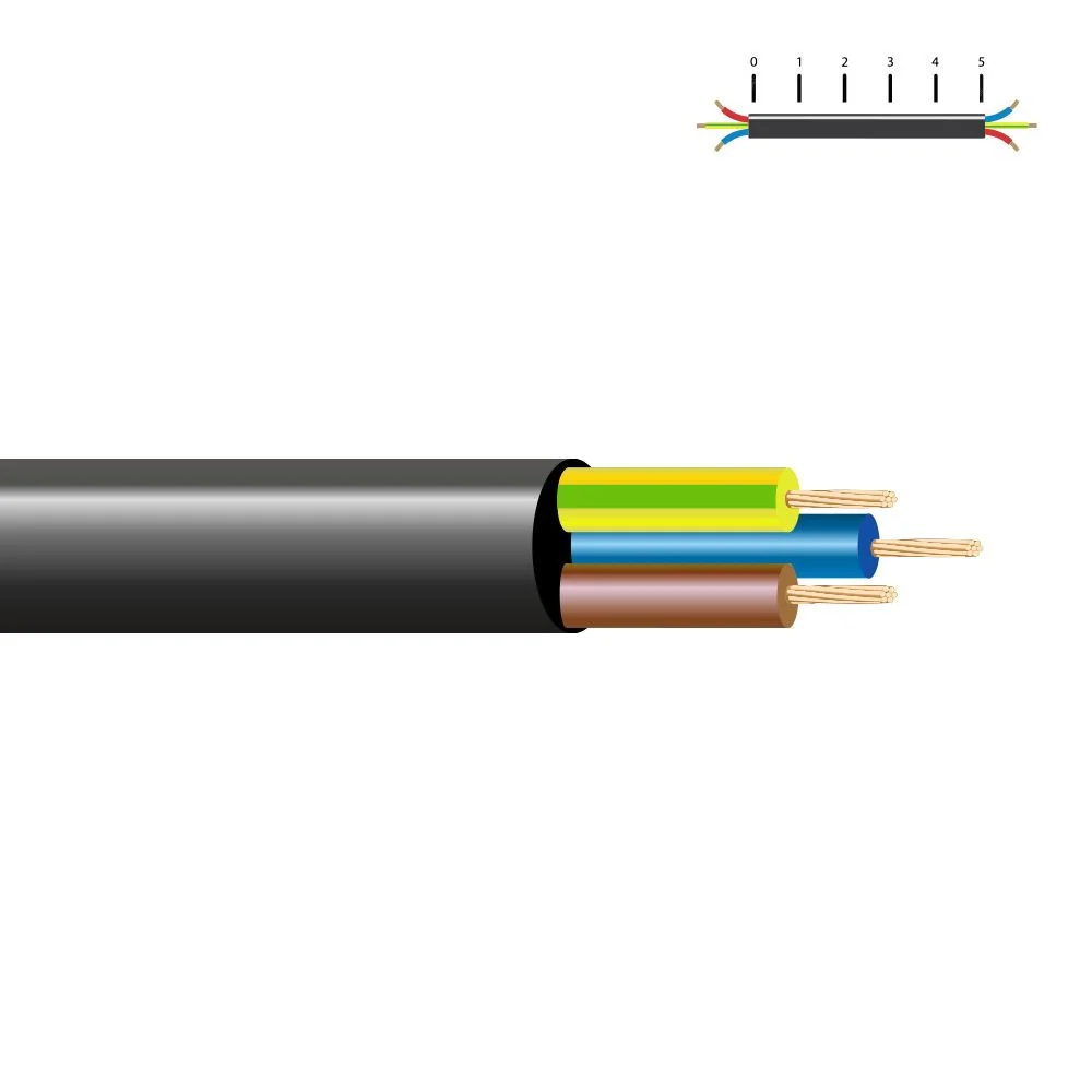 MANGUERA TUBULAR H05VV-F 3 G 1,00 mm², NEGRA EURO/m SEDILES