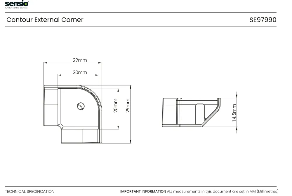 Contour External Corner Sensio Lighting