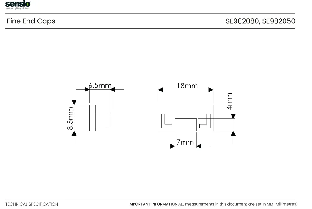 Fino End Cap Set Sensio Lighting