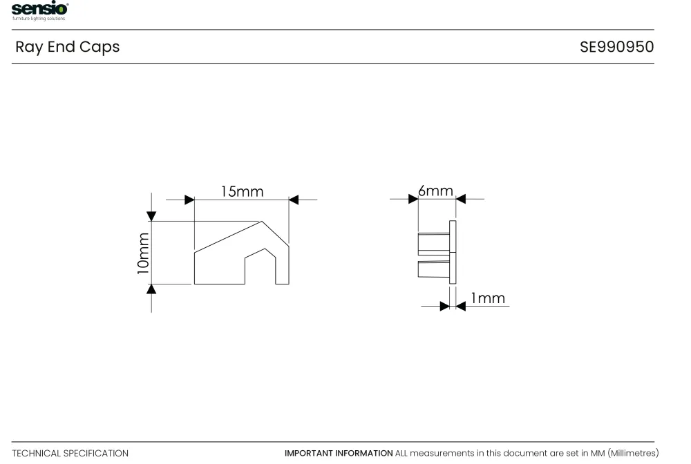Ray End Cap Set Sensio Lighting