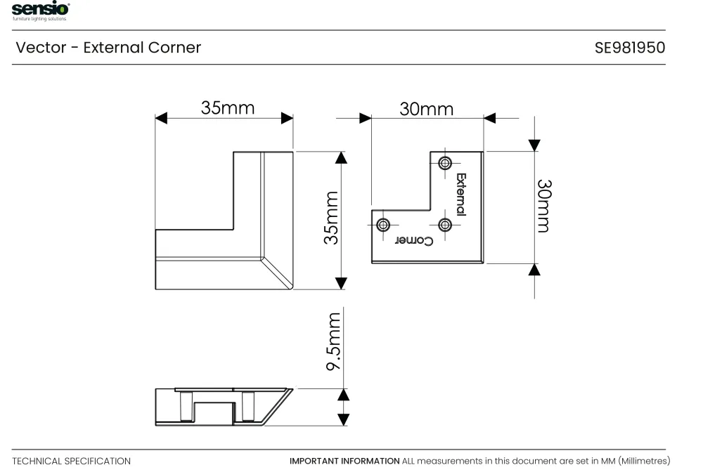 Vector External Corner Sensio Lighting