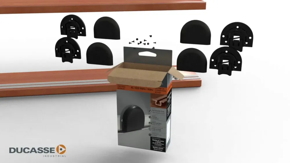 Sistema para dos puertas corredizas de hasta 15kg cada una Ducasse 1535