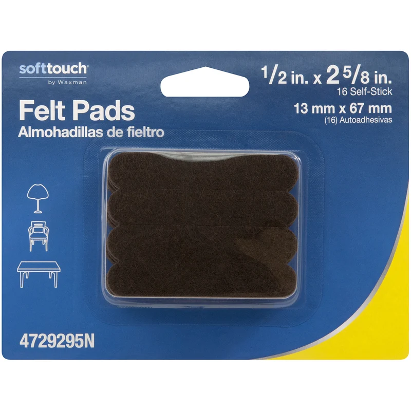 TIRAS DE FIELTRO MARRÓN 2-5/8X0.5" Softtouch