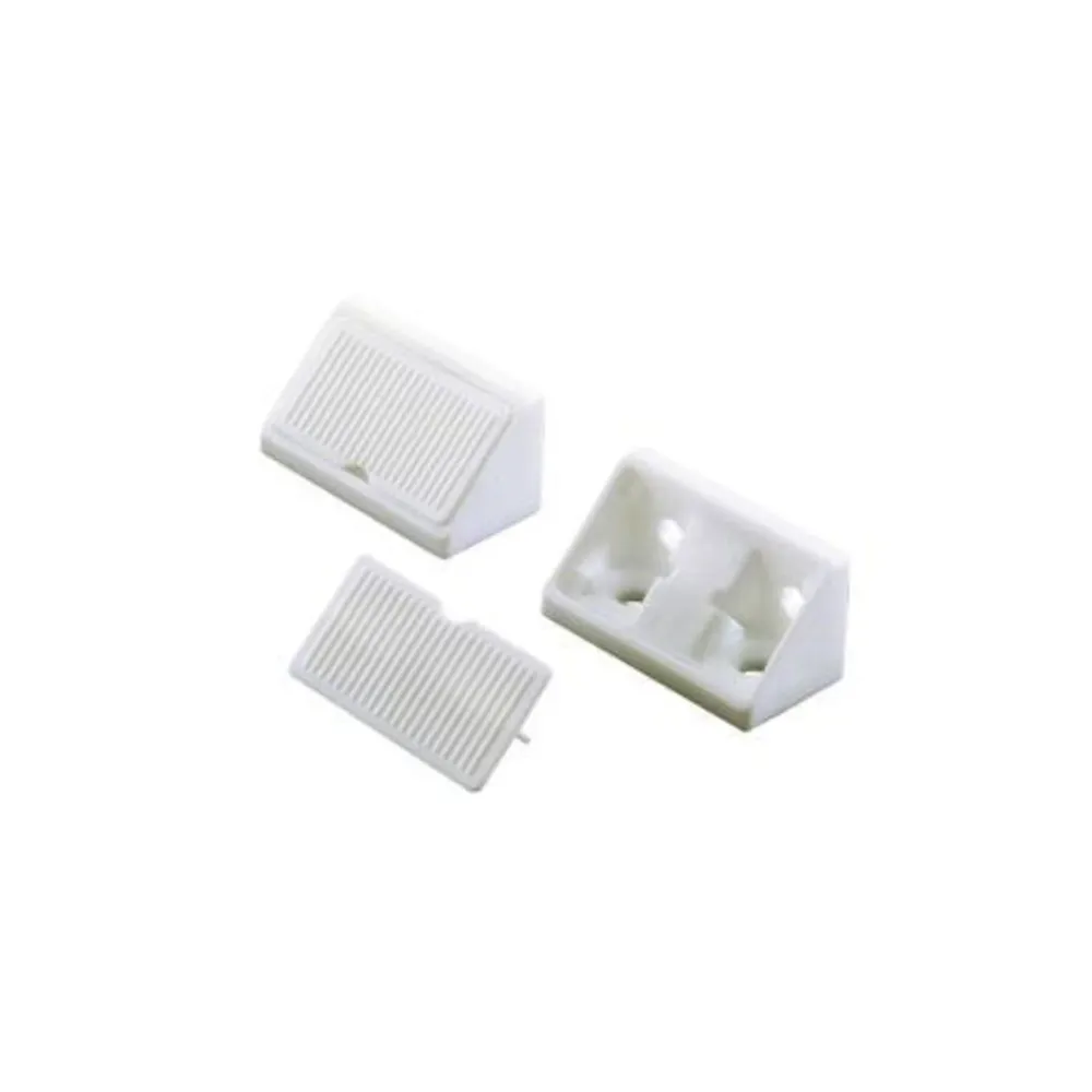 Soporte angular doble plastico blanco x 100 pzas