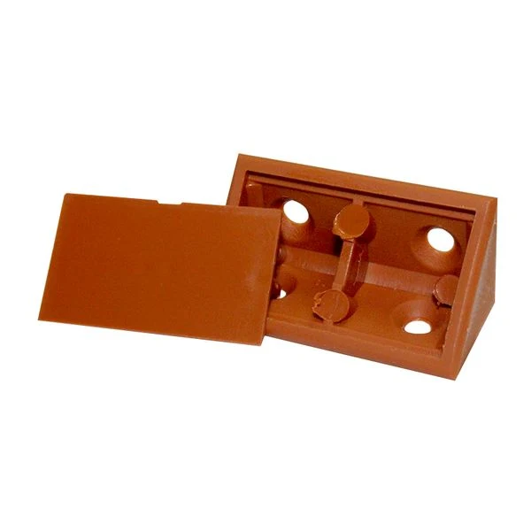 Soporte angular doble plastico cerezo x 100 pzas