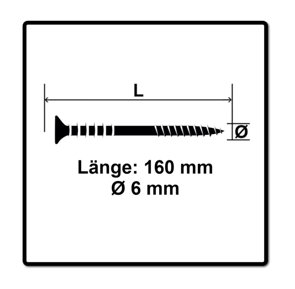 Tornillo de ajuste SPAX 6,0x160 mm 100 piezas (161010601605) rosca de ajuste con ranuras de retención cabeza plana T-STAR...