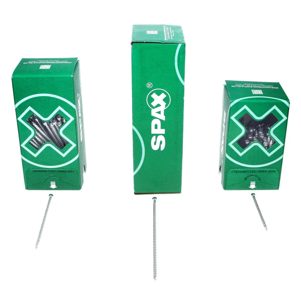 Tornillo SPAX .FORCE 6,0 x 100 mm 100 piezas (1211010601005) Torx T-STAR Plus T30 culata totalmente roscada Broca WIROX 4CUT
