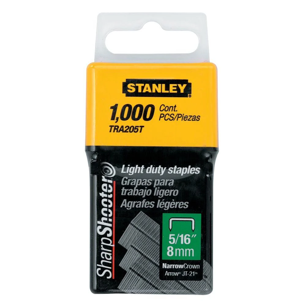 Grapa para madera 5/16" calibre 24 x 1000 pzas Stanley