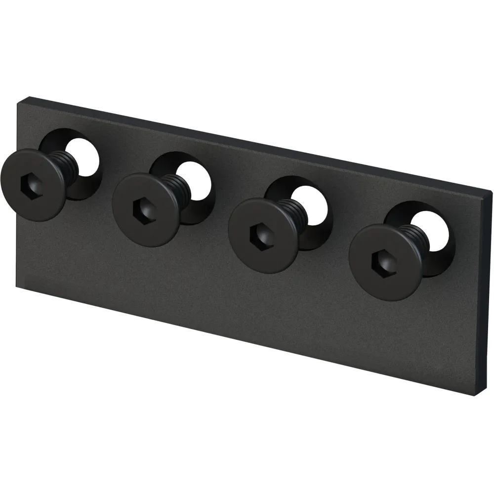 Conector de riel plano para extensión de riel - Negro mate Stone Harbor Hardware