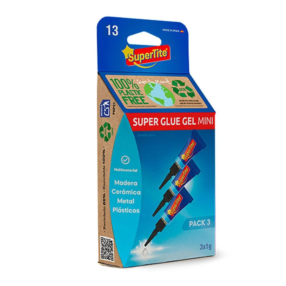 ADHESIVO INSTANTANEO GEL BLISTER 3 x 1 g SUPERTITE