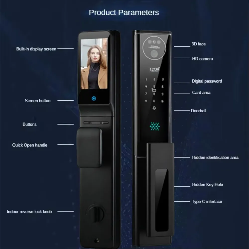 Cerradura inteligente motorizada reconocimiento facial y cámara X6 plus para exterior Supportlab