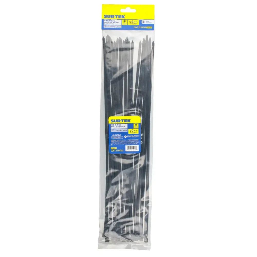 25pz Cinchos 368x4.6mm 114215 Surtek C/Negro