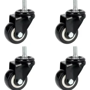 4pz Rueda Pvc Surtek Rodaja Espiga Roscada 2 Negro Llanta