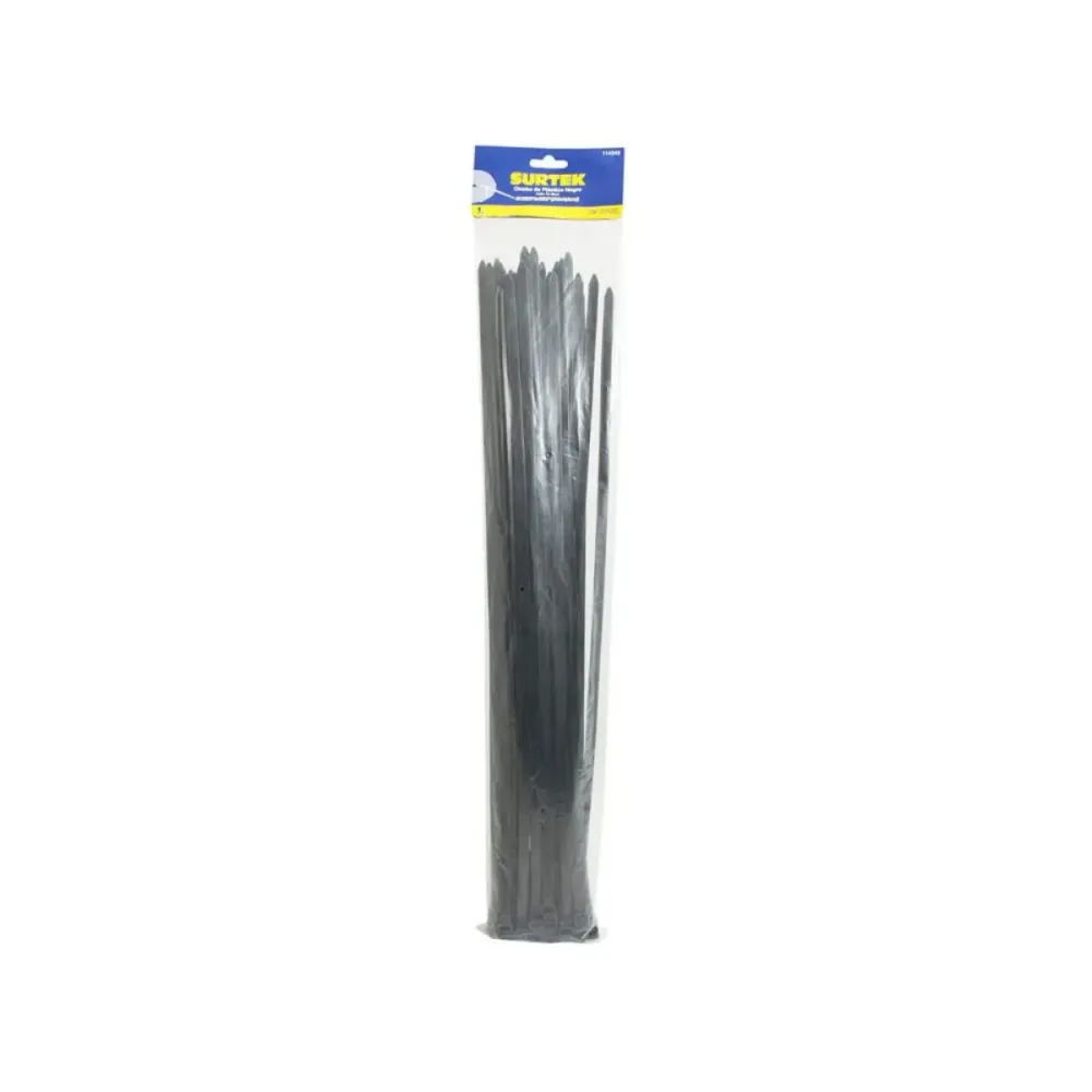 50 Cinchos Plasticos 203 x 4.6 mm Color Negro Surtek