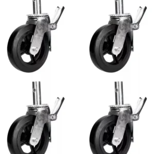 Pack 4 Rodajas/ruedas Hule Surtek Freno 8 Pulgadas Andamio