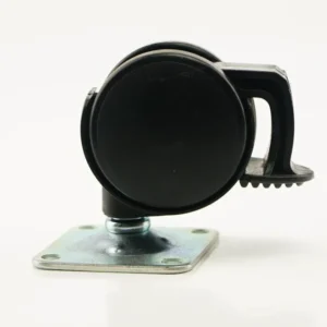 RUEDA PLASTICA DE POLIPROPILENO NEGRO CON PLACA GIRATORIA Y FRENO - 40 MM, 40 KG - 40 MM, 40 KG TENTE