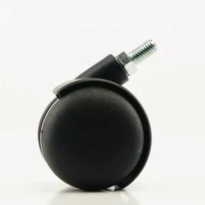 RUEDA PLASTICA DE POLIPROPILENO NEGRO CON ROSCA GIRATORIA SIN FRENO - 50 MM, 40 KG - 50 MM, 40 KG - 50 MM, 40 KG TENTE