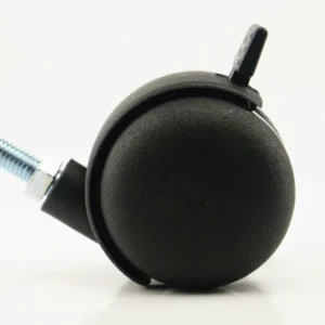 RUEDA PLASTICA DE POLIPROPILENO NEGRO CON ROSCA GIRATORIA CON FRENO - 50 MM, 40 KG - 50 MM, 40 KG - 50 MM, 40 KG TENTE