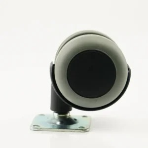 RUEDA DE POLIPROPILENO NEGRO CON BANDA GRIS CON PLACA GIRATORIA - 50 MM, 40 KG - 50 MM, 40 KG - 50 MM, 40 KG TENTE