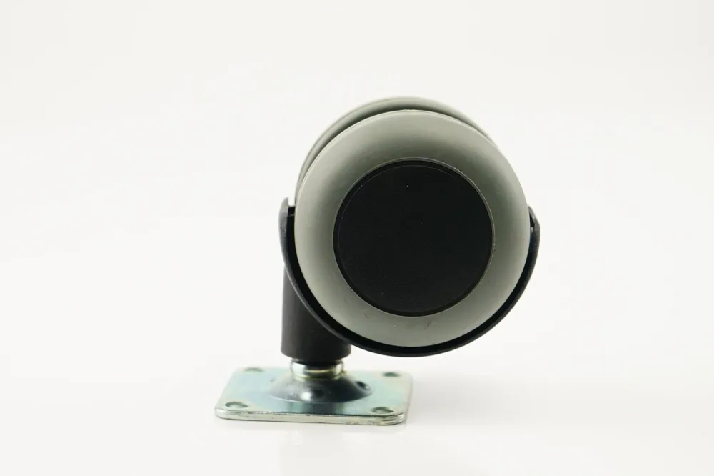 RUEDA DE POLIPROPILENO NEGRO CON BANDA GRIS CON PLACA GIRATORIA - 50 MM, 40 KG - 50 MM, 40 KG - 50 MM, 40 KG TENTE