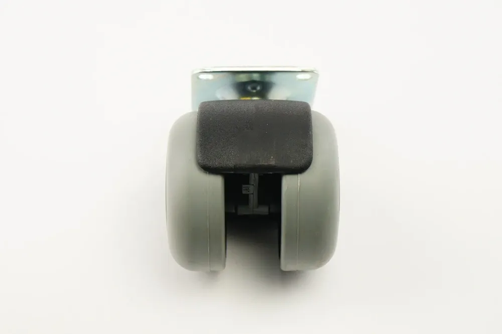 RUEDA DE POLIPROPILENO NEGRO CON BANDA GRIS CON PLACA GIRATORIA - 50 MM, 40 KG - 50 MM, 40 KG - 50 MM, 40 KG TENTE