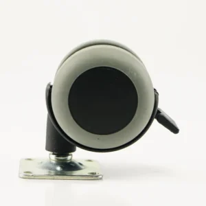 RUEDA DE POLIPROPILENO NEGRO CON BANDA GRIS CON PLACA GIRARORIA Y FRENO - 50 MM, 40 KG - 50 MM, 40 KG - 50 MM, 40 KG TENTE
