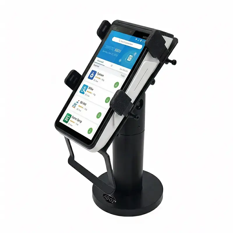 Terminal POS portátil PAX A800 con soporte de poste ajustable | Agoz White