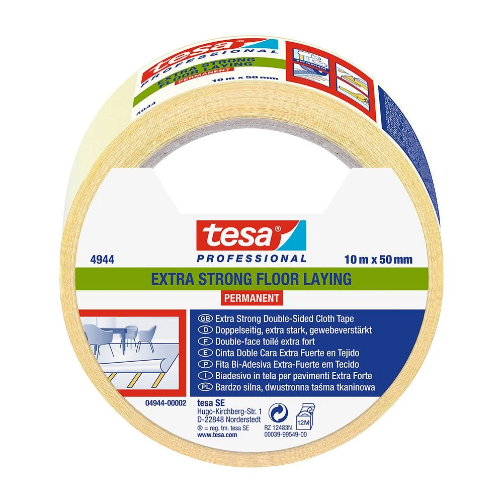 CINTA DOBLE CARA EXTRA FUERTE ESPECIAL SUELOS 50 mm x 10 m TESA