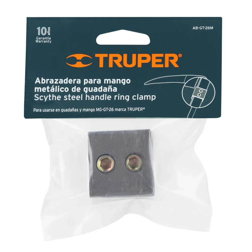 Abrazadera para mango de acero para guadañ, Truper 11151 AB-GT-26M