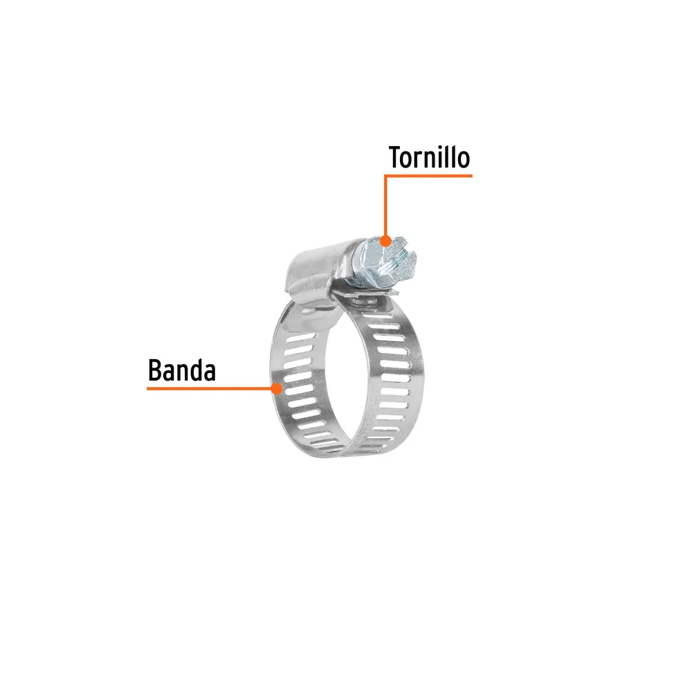 Bolsa c/2 abrazaderas sin fin # 10, 3/4 - 1-1/16", TRUPER M-10B