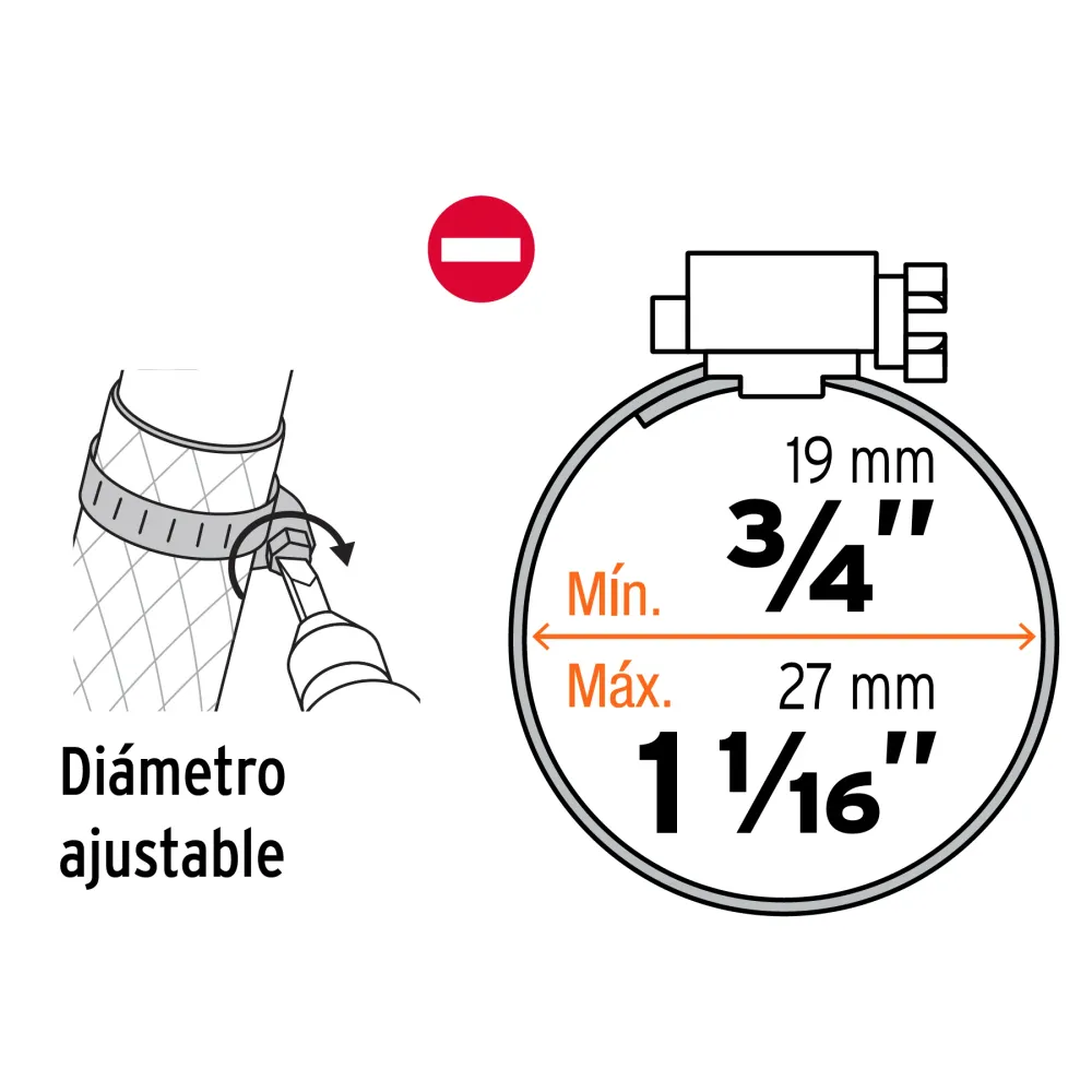 Bolsa c/2 abrazaderas sin fin # 10, 3/4 - 1-1/16", TRUPER M-10B