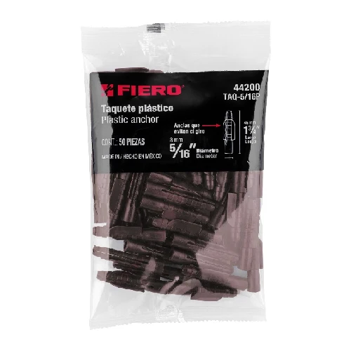 Bolsa Con 50 Tarugos Plasticos 5/16 (44200) Fiero TRUPER
