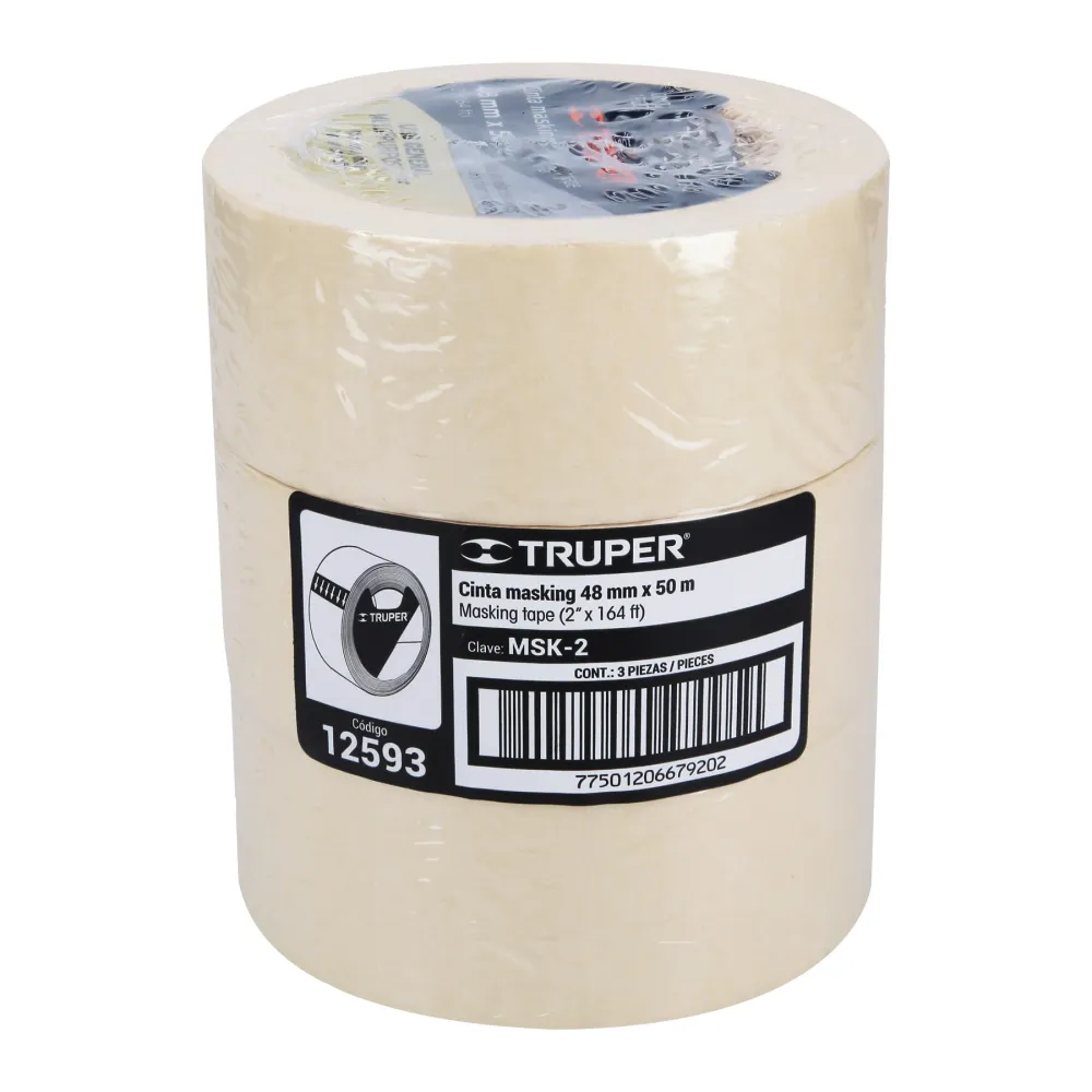Cinta masking tape de 2" x 50 m, Truper
