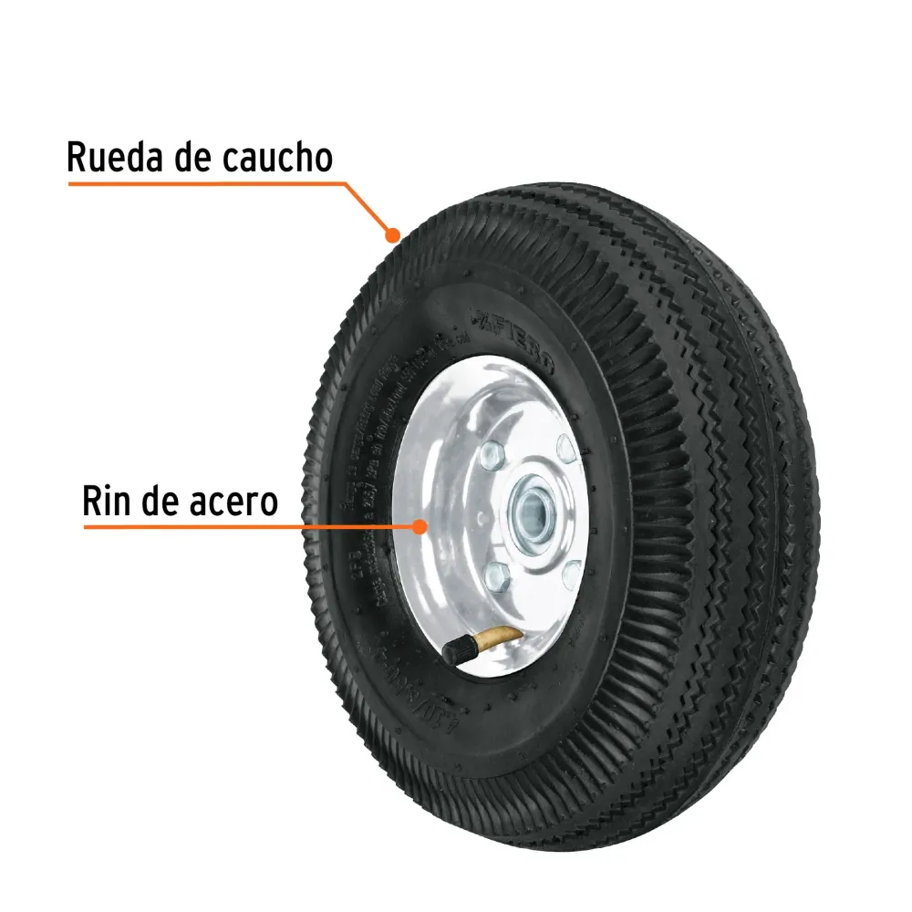 Rueda neumática 10" para eje lateral, Truper