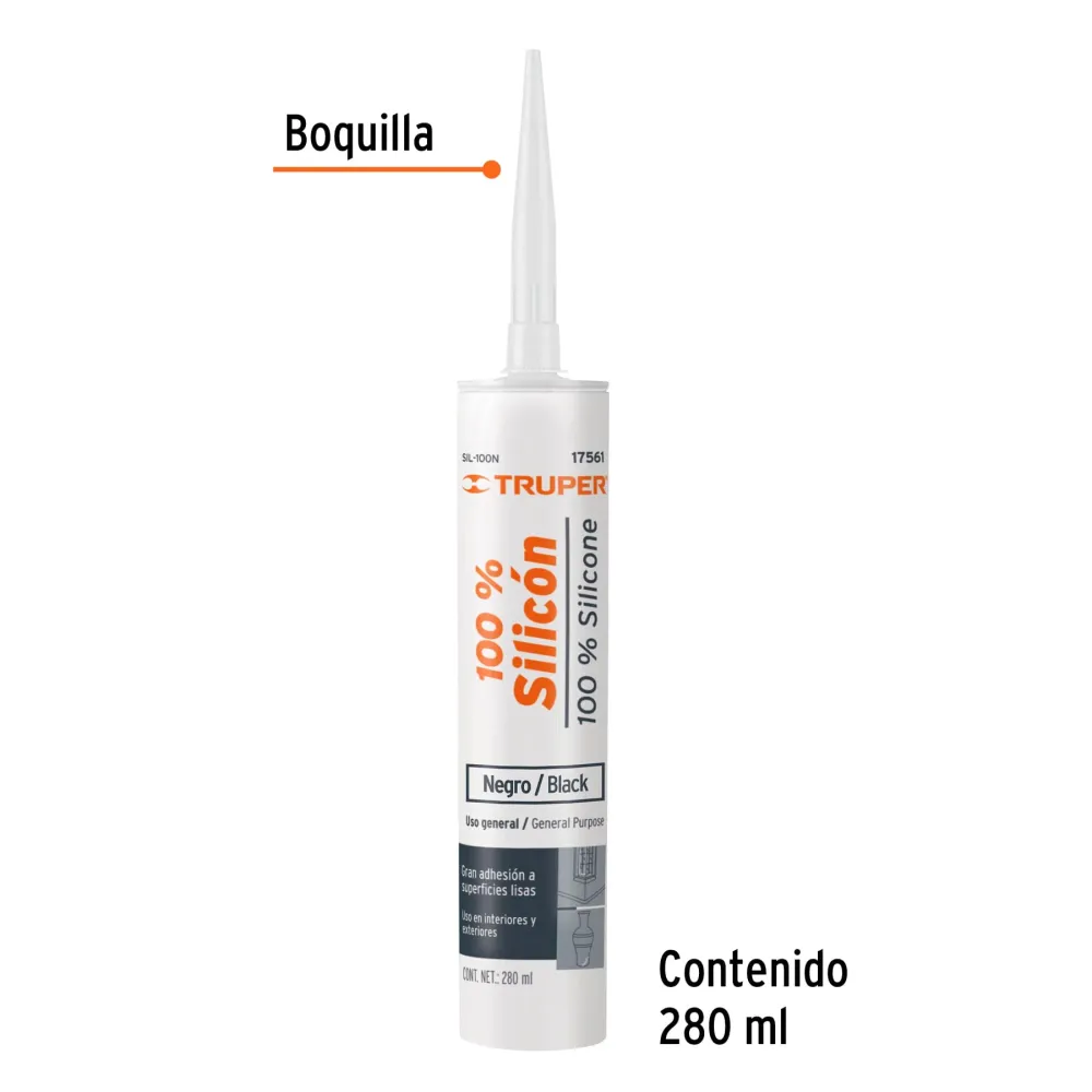 Silicona sellador negro Truper