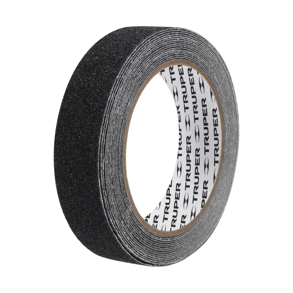 Truper CIA-15N Rollo de 5 m de cinta antiderrapante negra 25mm con abrasivo