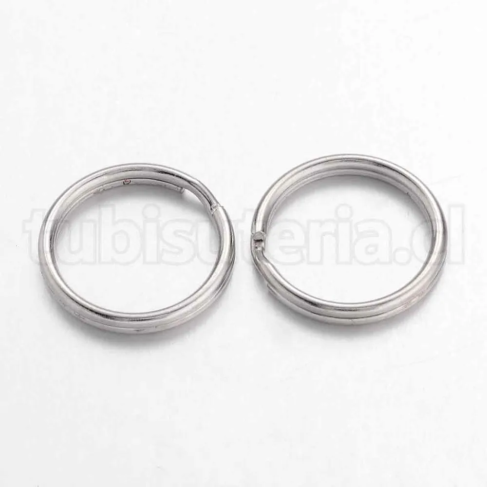Argolla de unión doble, 16×1.5mm, hierro, sin soldar, color platino. TuBisuteria®