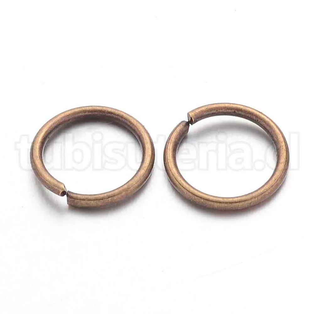 Argollas de unión o enlace, 10×1mm, Latón, sin soldar, color bronce envejecida. TuBisuteria®