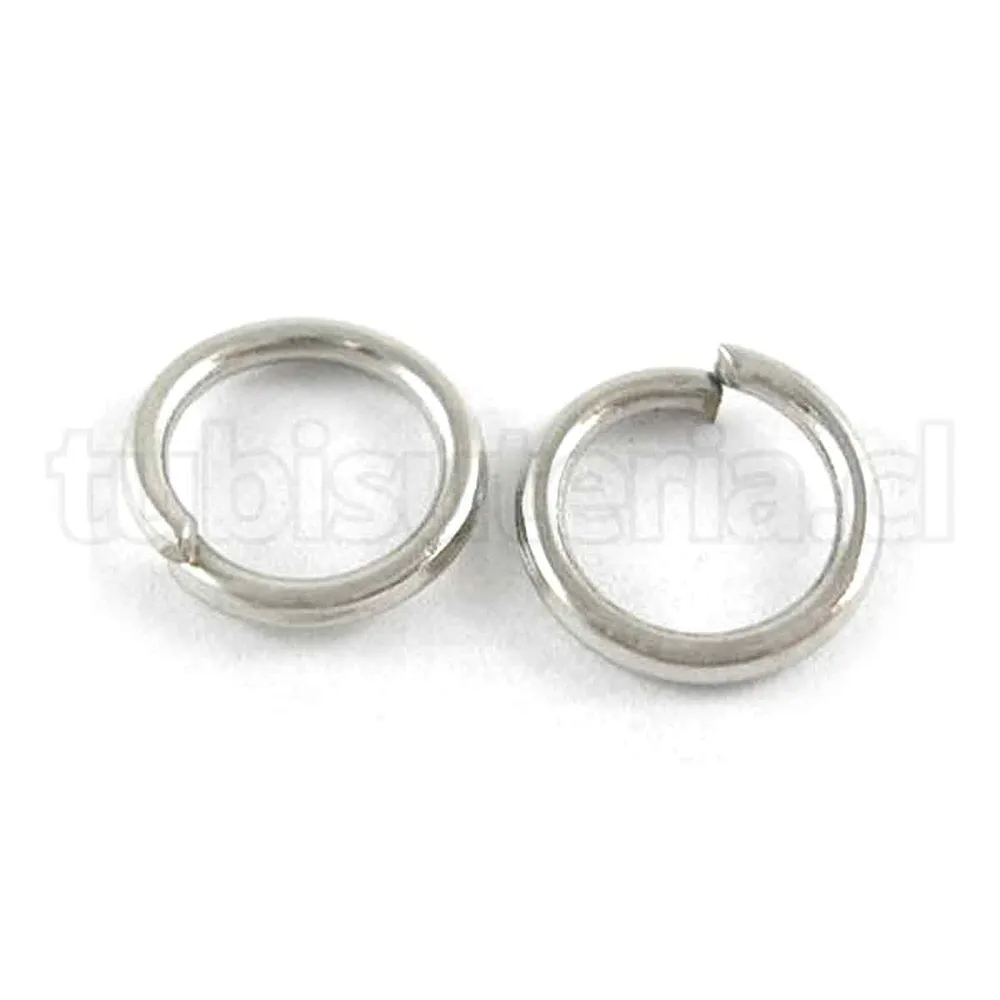 Argollas de unión o enlace, 20×2 mm, hierro, cerrado pero sin soldar, color platino, niquelado. TuBisuteria®
