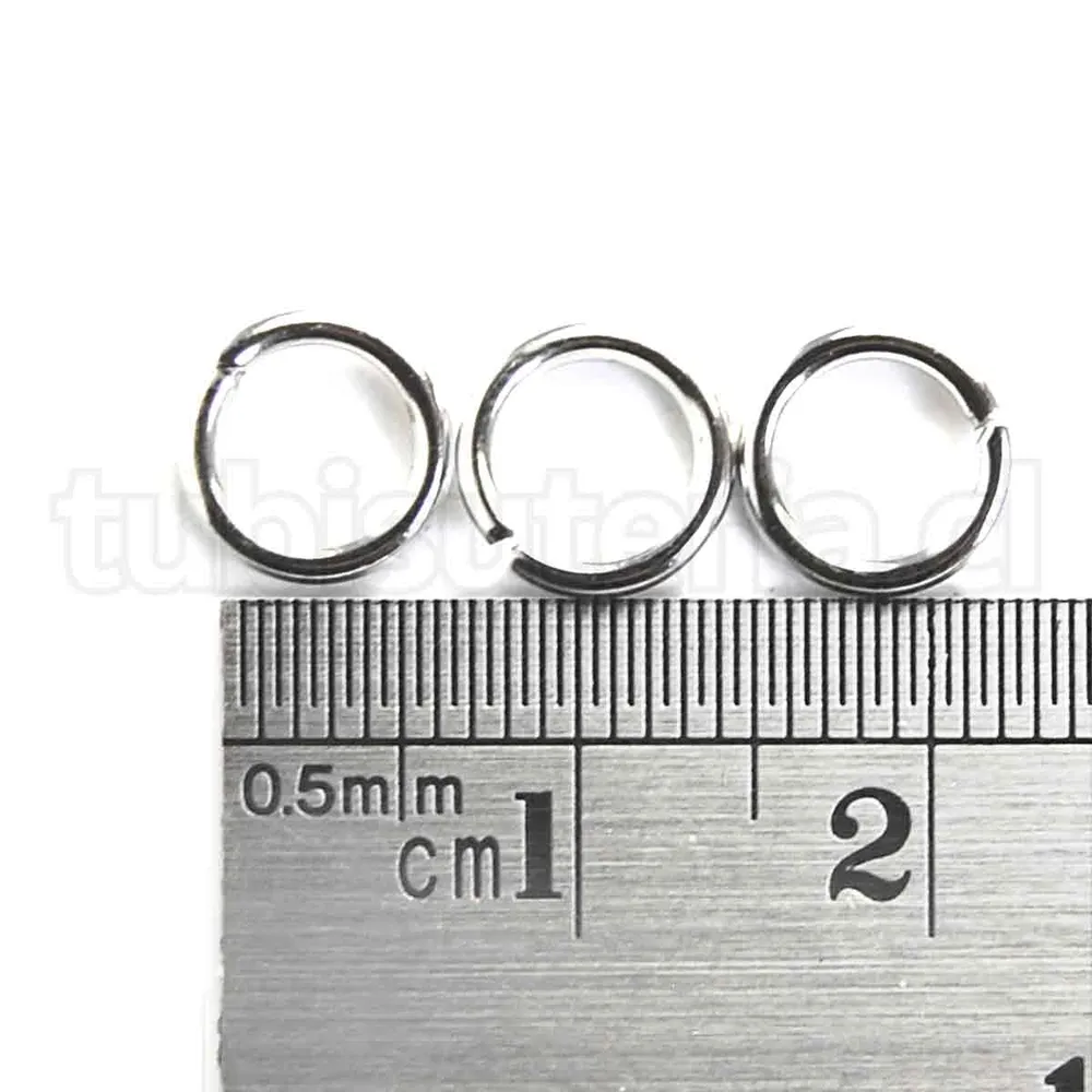Argollas de unión o enlace, 6×0.7 mm, hierro, sin soldar, platino. TuBisuteria®