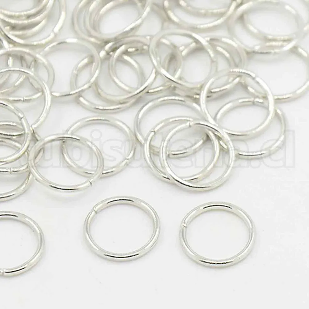 Argollas de unión o enlace, 8×0.7 mm, hierro, sin soldar, platino. TuBisuteria®
