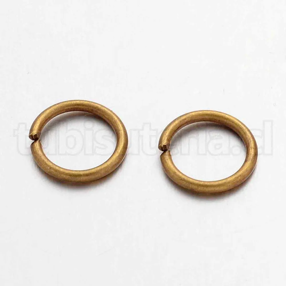 Argollas de unión o enlace, 8×1mm, Latón, sin soldar, color bronce envejecida. TuBisuteria®
