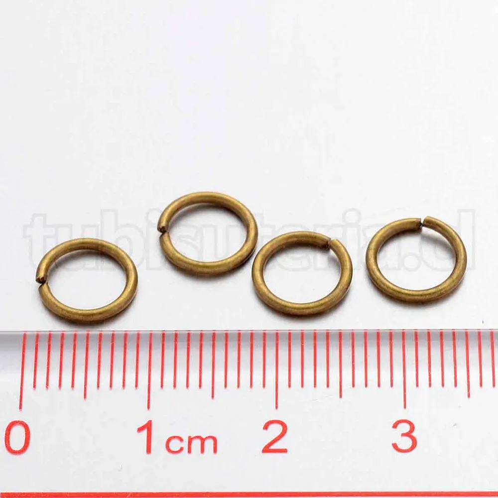 Argollas de unión o enlace, 8×1mm, Latón, sin soldar, color bronce envejecida. TuBisuteria®