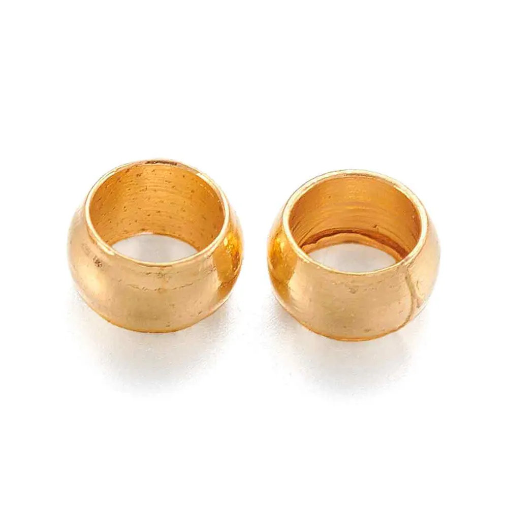 Chafas o escarlachín de latón 3mm en forma de barril. TuBisuteria®