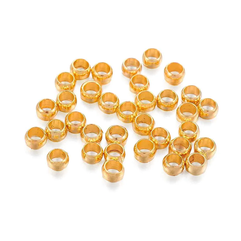 Chafas o escarlachín de latón 3mm en forma de barril. TuBisuteria®