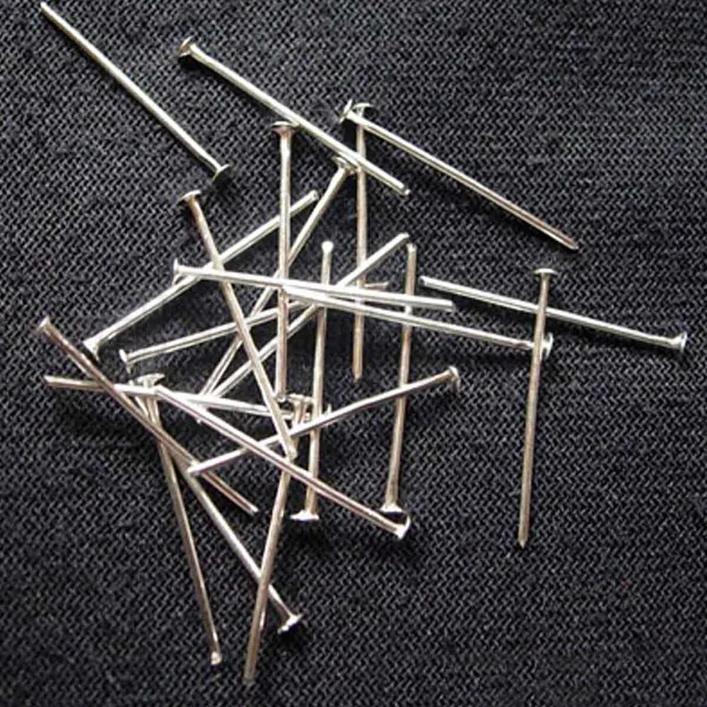 Vástagos de tope, 22×0.7mm, hierro, color platino. TuBisuteria®