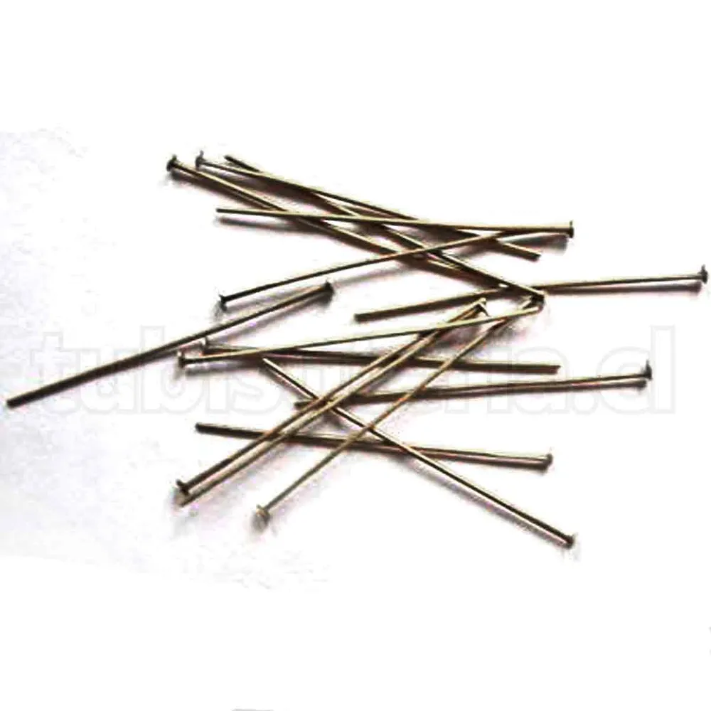 Vástagos de tope, 50×0.7 mm, Latón, color bronce envejecido. TuBisuteria®